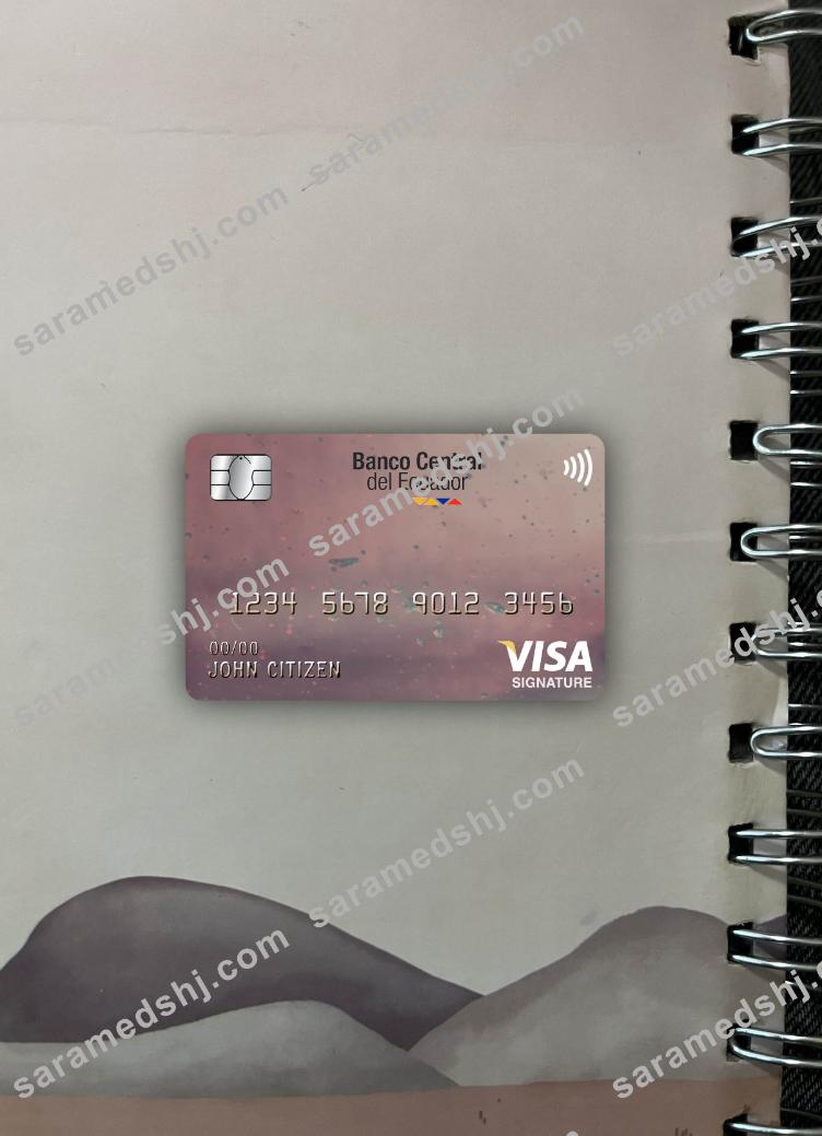 Ecuador Central bank visa signature card photolook front